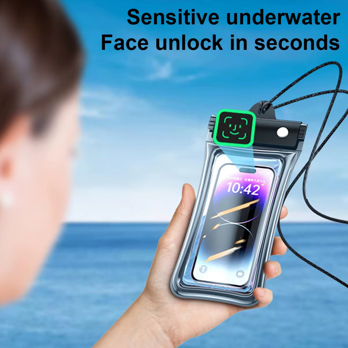 FONKEN Floating Waterproof Phone Case Full View Swimming Bag Underwater Snow Rainforest Transparent Dry Bag Waterproof Cover