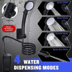 Portable Shower for Camping 6000Mah Rechargeable Camping Shower with Shower Head Intelligent LED Display Electric Shower Pump
