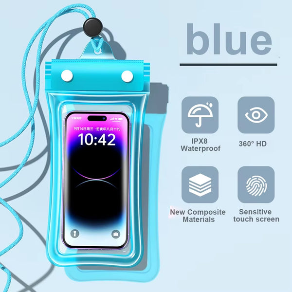 FONKEN Floating Waterproof Phone Case Full View Swimming Bag Underwater Snow Rainforest Transparent Dry Bag Waterproof Cover
